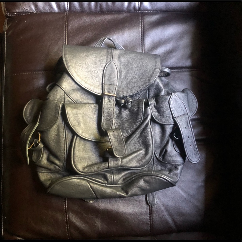 Leather backpack